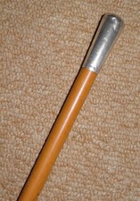 Vintage Cane Military Swagger Stick Silver Top Hallmarked 1939 By F Narborough