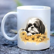 Pet Dog Mug, watercolour Shih