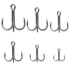 Extra Strong Pike Treble Hooks – Sizes 2, 4, 6, 8, 10 – Barbed, Semi, Barbless