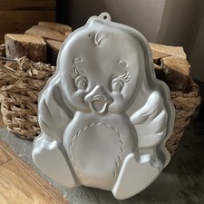 Vintage 1989 cute baby chick Wilton Metal Cake Tin Novelty Party mould Easter