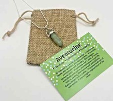 Green Aventurine Necklace Quartz Pendant Crystal Gemstone Healing Stone Quality