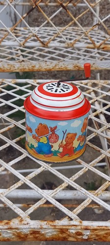 Vintage tin music - tin, round