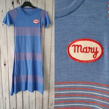 MARY Vintage 1970s Night Dress Blue Dralon -7-8 Yrs- Deadstock Unworn  GB04
