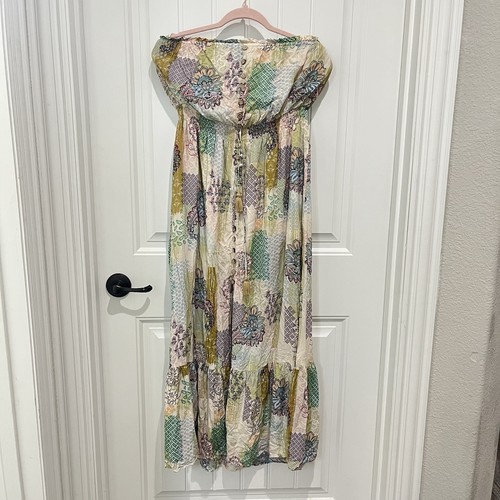 Strapless tiered boho - tiered, maxi
