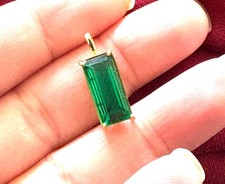 gold emerald pendant 14k solid