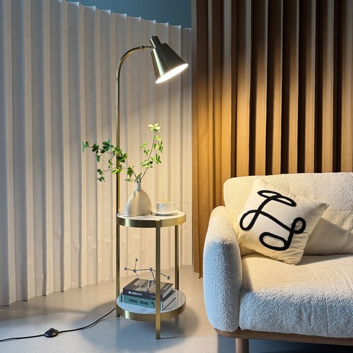 Gold floor lamp - gold, table