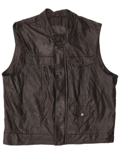 Vintage mens leather - leather, gilet