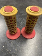 Old School Dotty BMX Grips Red and Yellow Old School