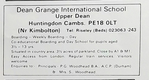 Original advert for dean - advert,