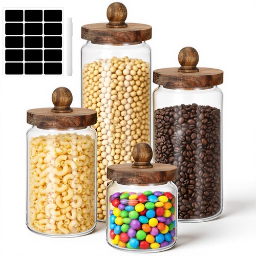 Pcs glass storage jars - 4,