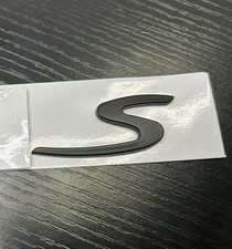 Porsche Rear “S” Badge Matte Black Emblem – Genuine Part  911-559-237-00-MBL