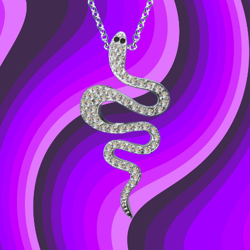 Snake pendant with stones - i,