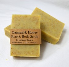 Handmade Honey oat Oatmeal Soap cold process organic  ingredients natural scrub