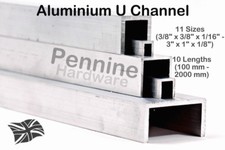 ALUMINIUM U CHANNEL 11 Sizes
