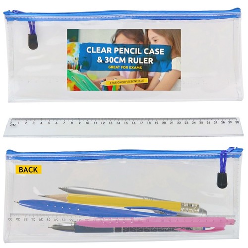 Clear pencil case - pencil, 31cmx12cm
