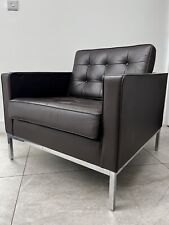 GENUINE FLORENCE KNOLL ARMCHAIR FOR KNOLL STUDIO -  lounge office brown leather