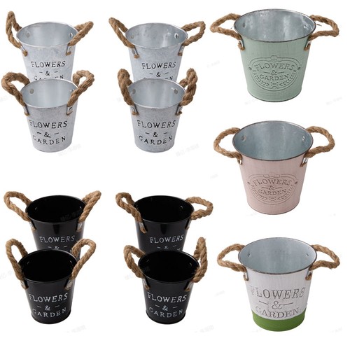 4pcs retro metal plant - 2/4pcs, pots