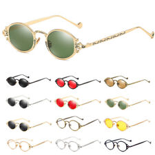 Vintage Gothic John Lennon Oval Sunglasses Steampunk Retro 90's Mirror Glasses