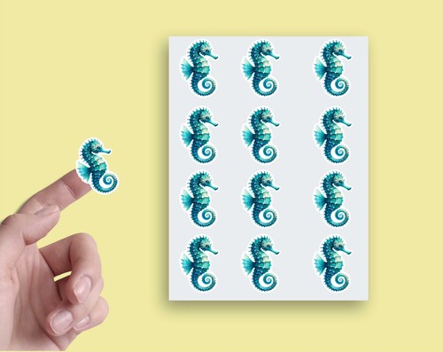 X24 seahorse sticker envelope - seahorse,