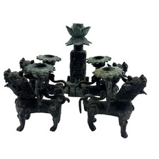 Vtg Chinese Bronze Foo Dog