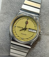 Vintage Rado Voyager Automatic 17 Jewels Swiss Made Men’s Watch Gold Dial