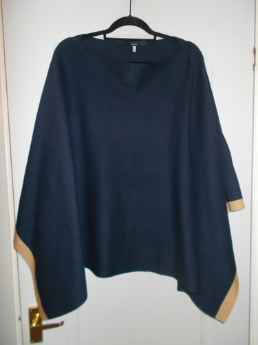 Jules navy knitted cape - , poncho
