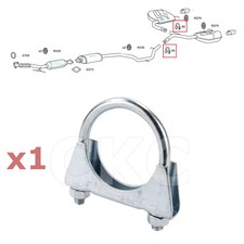 For Volvo V70 Models 2.5 Rear Back Box Silencer Back Box Silencer Exhaust Clamp