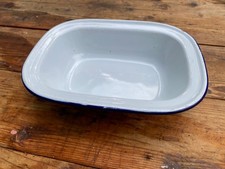 Vintage Enamel Pie Dish 22cm Falcon Brand GOOD CONDITION
