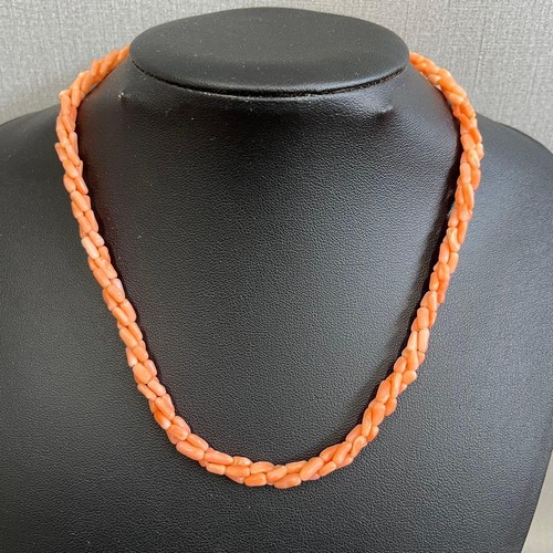 Pink coral strand - coral, 3-strand