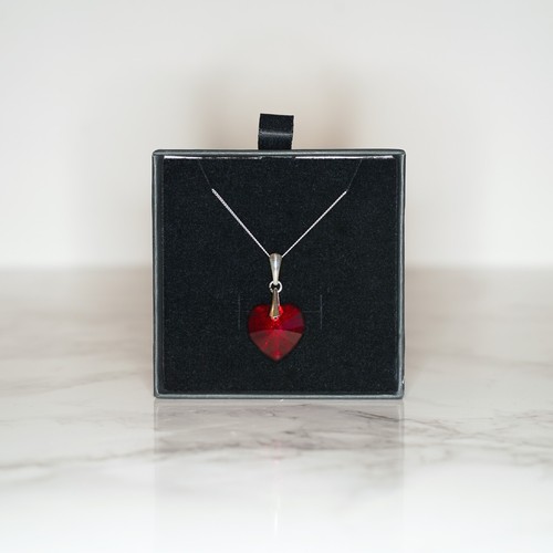 925 silver red heart - silver,