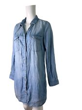 H&M Denim Shirt Dress Size 10 Blue Lyocell Womens Buttons NEW E38 RRP £29*