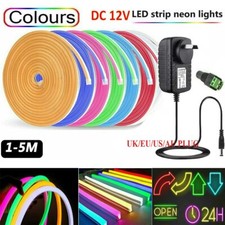 DC12V LED Neon Flex Strip Rope Lights Waterproof Flexible Outdoor Lighting Lamp
