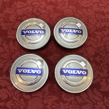 4 OEM Volvo Silver Center Hub