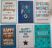 Male Birthday Greeting Card Text Assorted Designs 7x5" FREE P&P