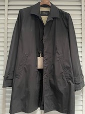 JOHN LEWIS Black Raincoat Large Mens Rainproof Mac Showerproof Mid Length £140