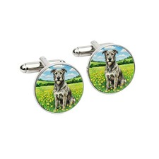 Irish Wolfhound Dog Cufflinks