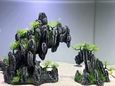 Large Rock Mountain Aquarium Fish Tank Ornament Hiding Cave Decoration 0708