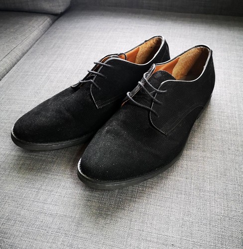 Topman mens black suede shoes - black,