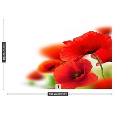 Photo wallpaper Wall mural Removable Self-adhesive Poppies White