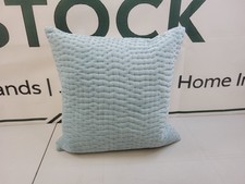 John Lewis Quilted Velvet Cushion Aqua 45x45cm Feather Filled RRP £40
