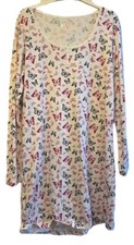 BHS Lounge Dress Butterfly Print Cotton White Pink Multi UK12-14 EU40-42 NEW