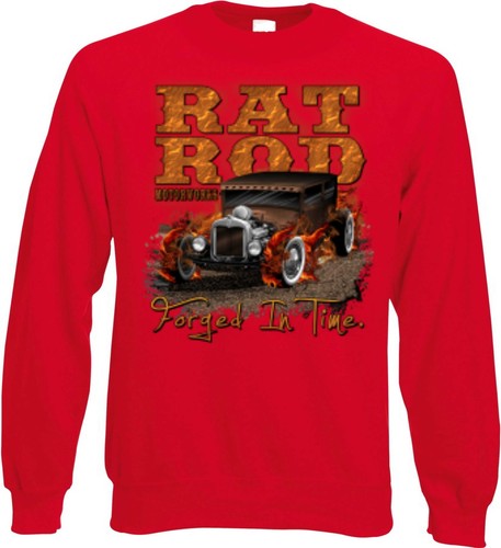 Sweatshirt red car hot rod - sweatshirt, in