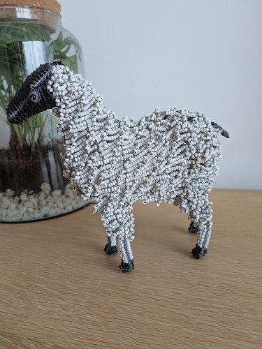 Sheep wire beaded handmade - sheep,