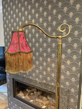 Handmade Period / Vintage Silk Lampshade With Long Fringe (can be trimmed)