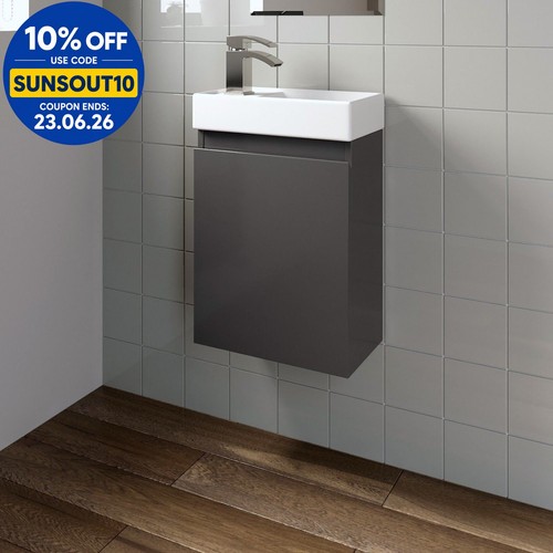 Gloss grey wall - grey, mounted