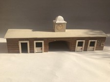 Vintage O Gauge Hand Built? Wooden Stables With Clock Tower Good Condition