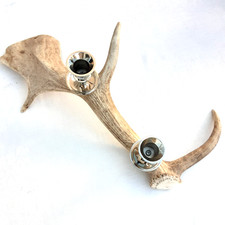 Antler Candlestick Holder Fallow Deer Table Centrepiece Holds Two Candles