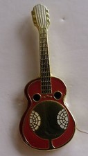 Steel Resonator Guitar Band Music Lapel Hat Pin Melody Tie Tac Biker Country