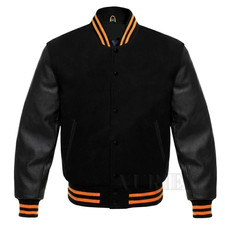 Black varsity letterman - black,