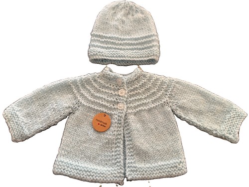 Hand knitted baby blue - hand,